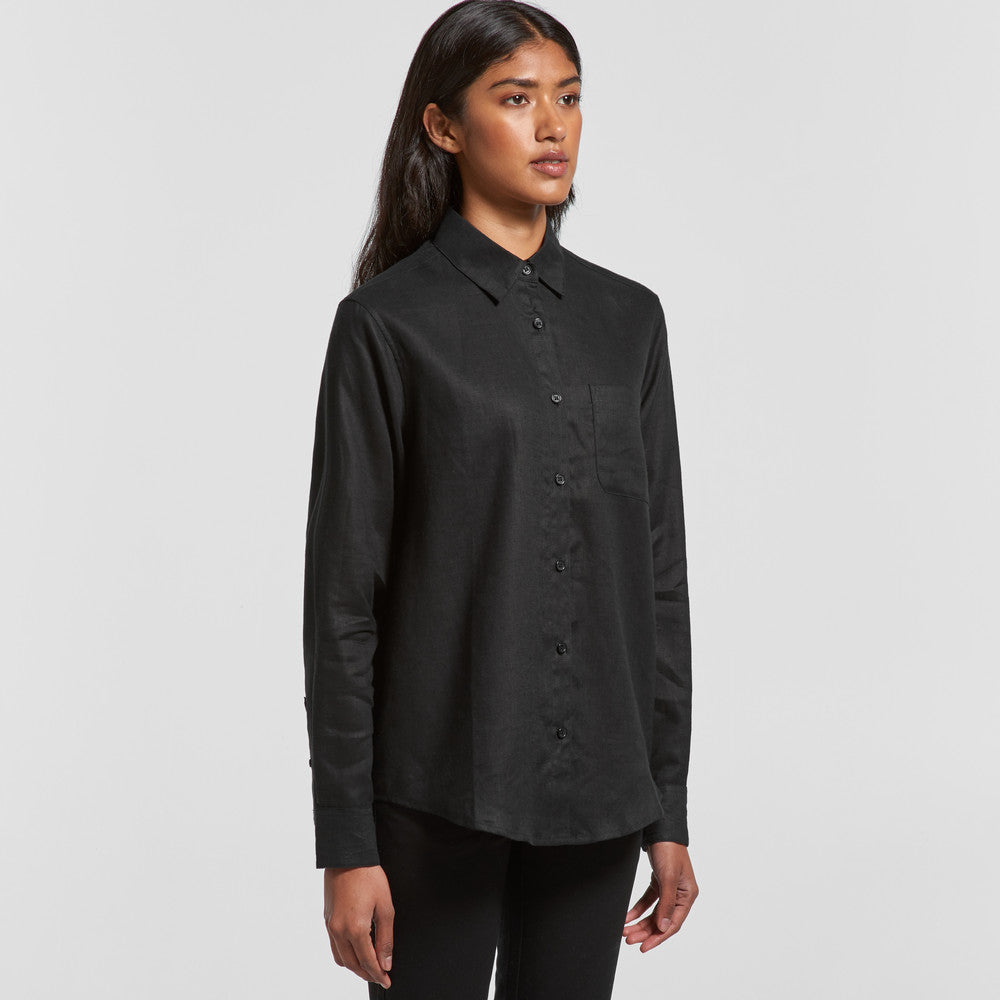 Women's Linen Long Sleeve Shirt - 4418
