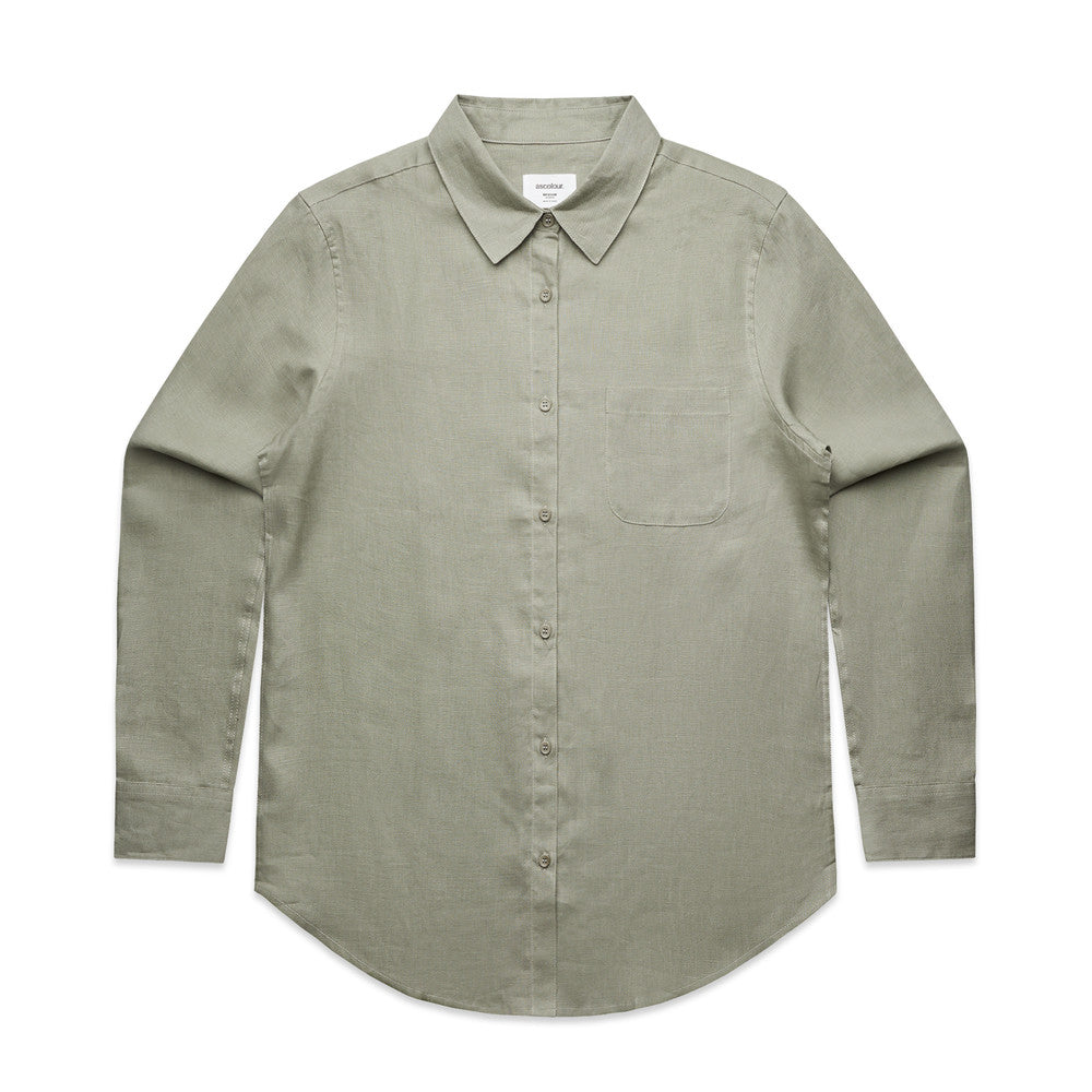 Women's Linen Long Sleeve Shirt - 4418
