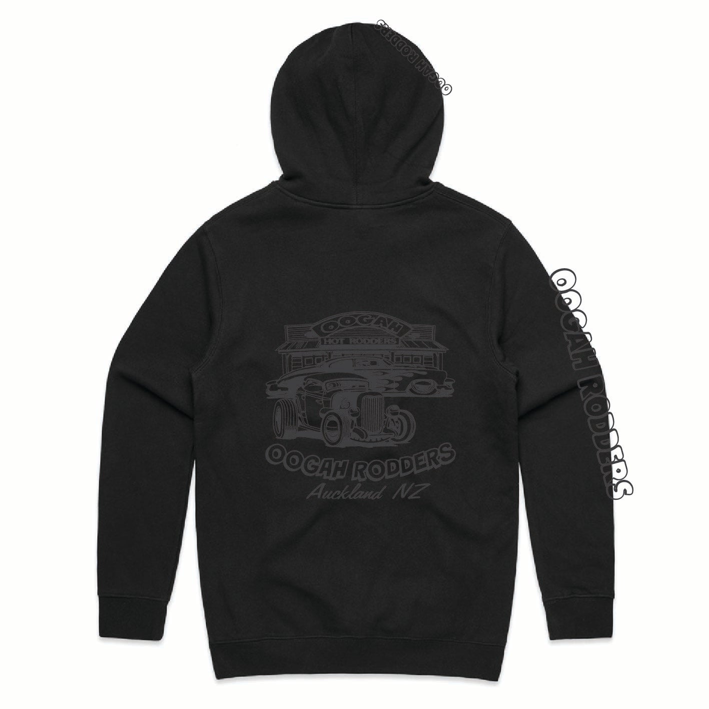 Oogah Rodders Black Hoodie - Black Print