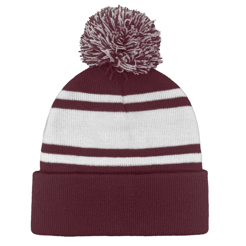 Cuffed Knitted Pom Pom Beanie - B1900