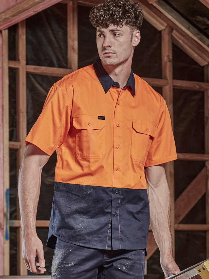 Mens Hi Vis Short Sleeve Shirt - ZW115