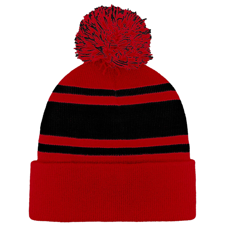 Cuffed Knitted Pom Pom Beanie - B1900