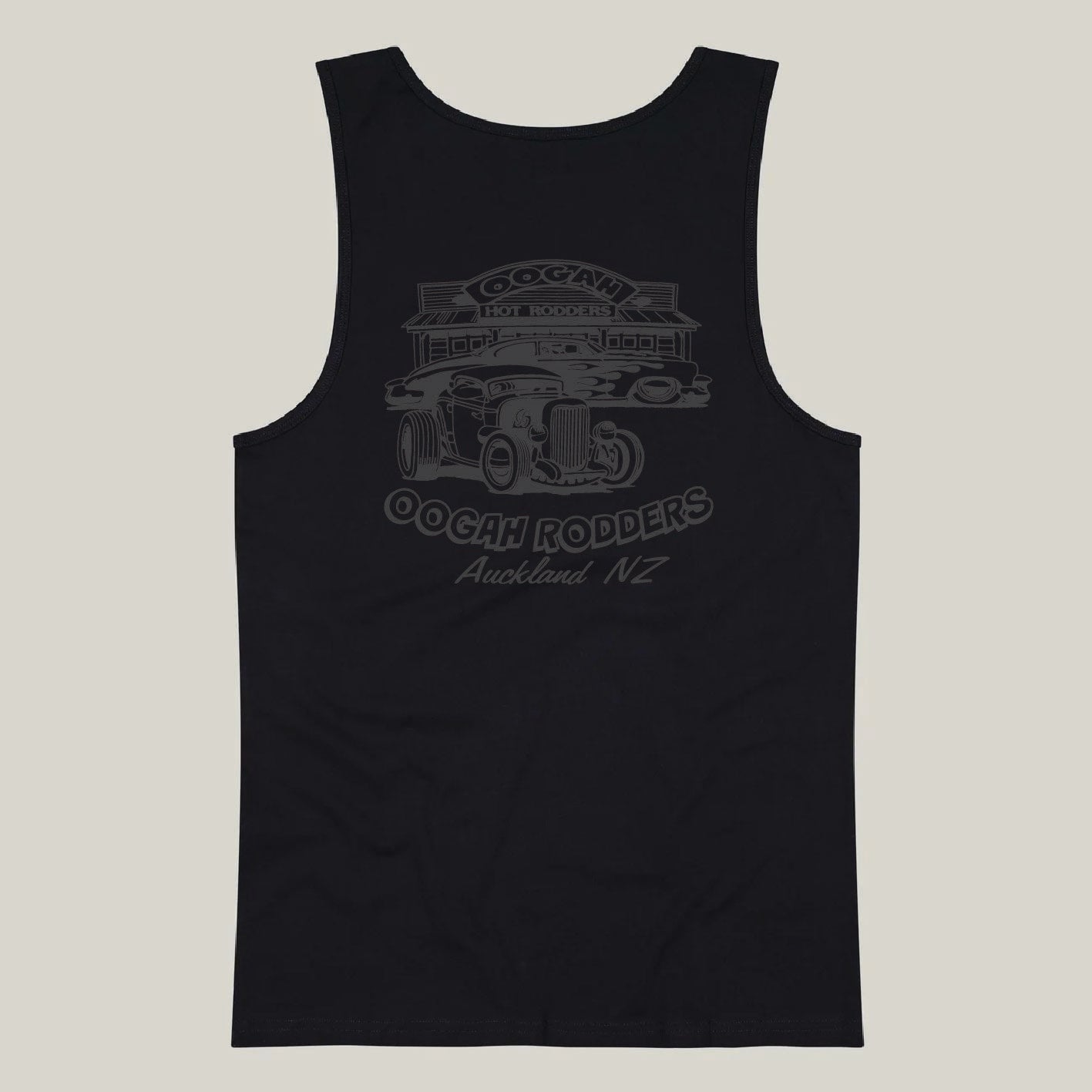 Oogah Rodders Black Singlet - Black print