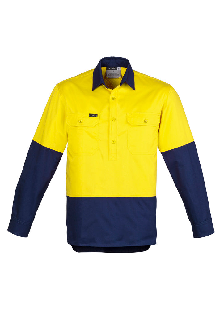 Mens Closed Front Long Sleeve Shirt - ZW560