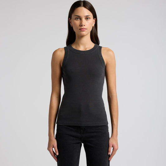 Women's Faded Organic Rib Tank - 4034