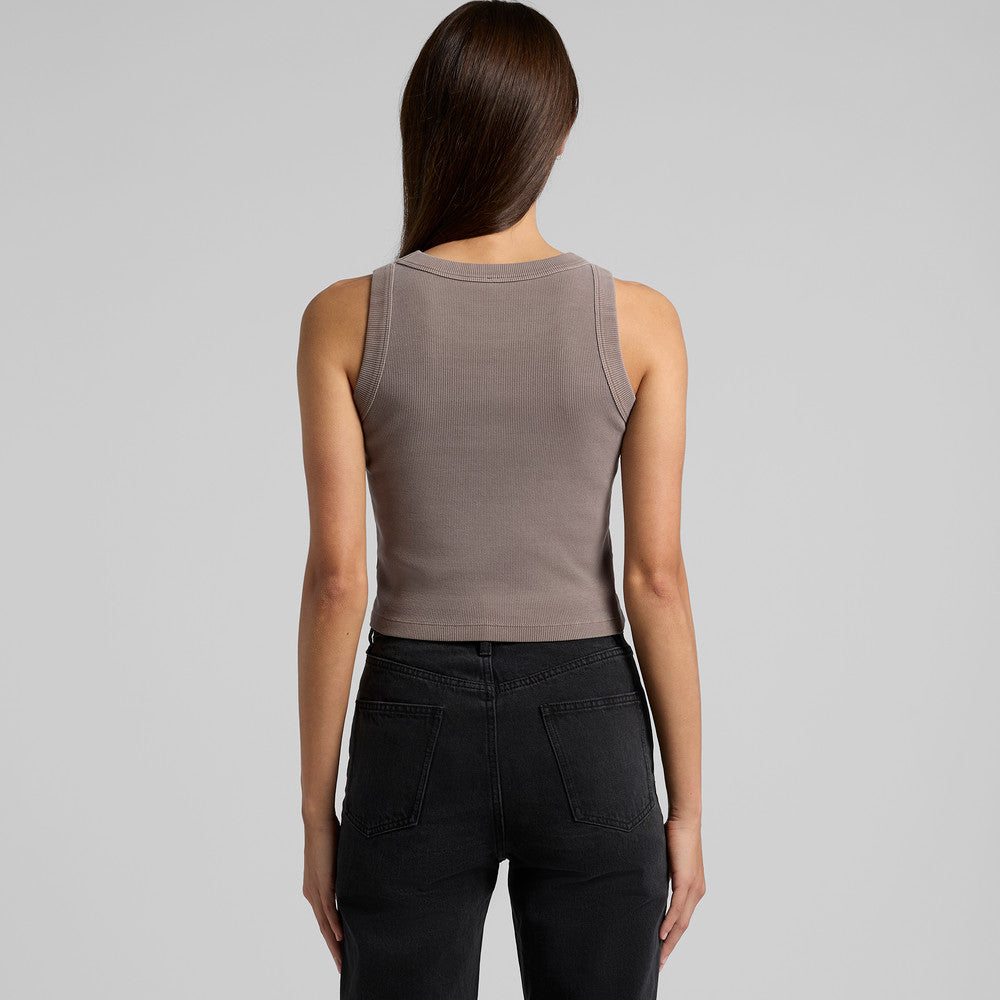Women's Faded Organic Rib Crop Tank - 4035 + Branding