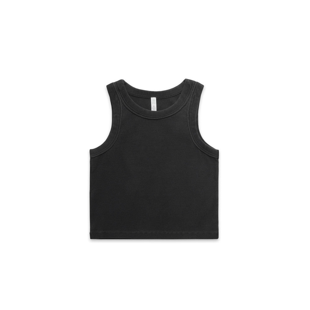 Women's Faded Organic Rib Crop Tank - 4035 + Branding