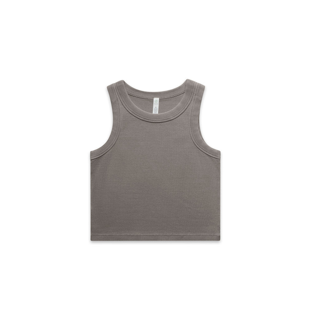 Women's Faded Organic Rib Crop Tank - 4035 + Branding