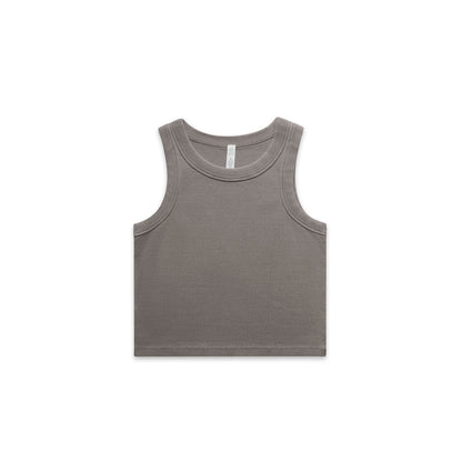 Women's Faded Organic Rib Crop Tank - 4035 + Branding