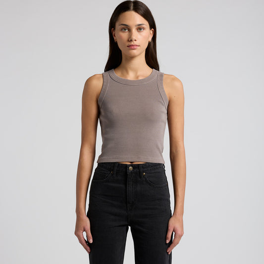Women's Faded Organic Rib Crop Tank - 4035