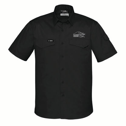 Oogah Rodders Black Button Up Shirt - Silver Embroidery - OOGAH002