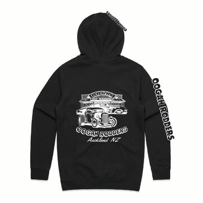 Oogah Rodders Black Hoodie - White Print
