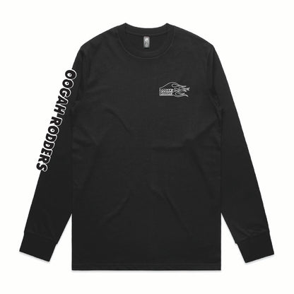 Oogah Rodders Black Long Sleeve Tee - White Print