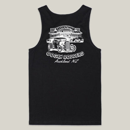 Oogah Rodders Black Singlet - White print