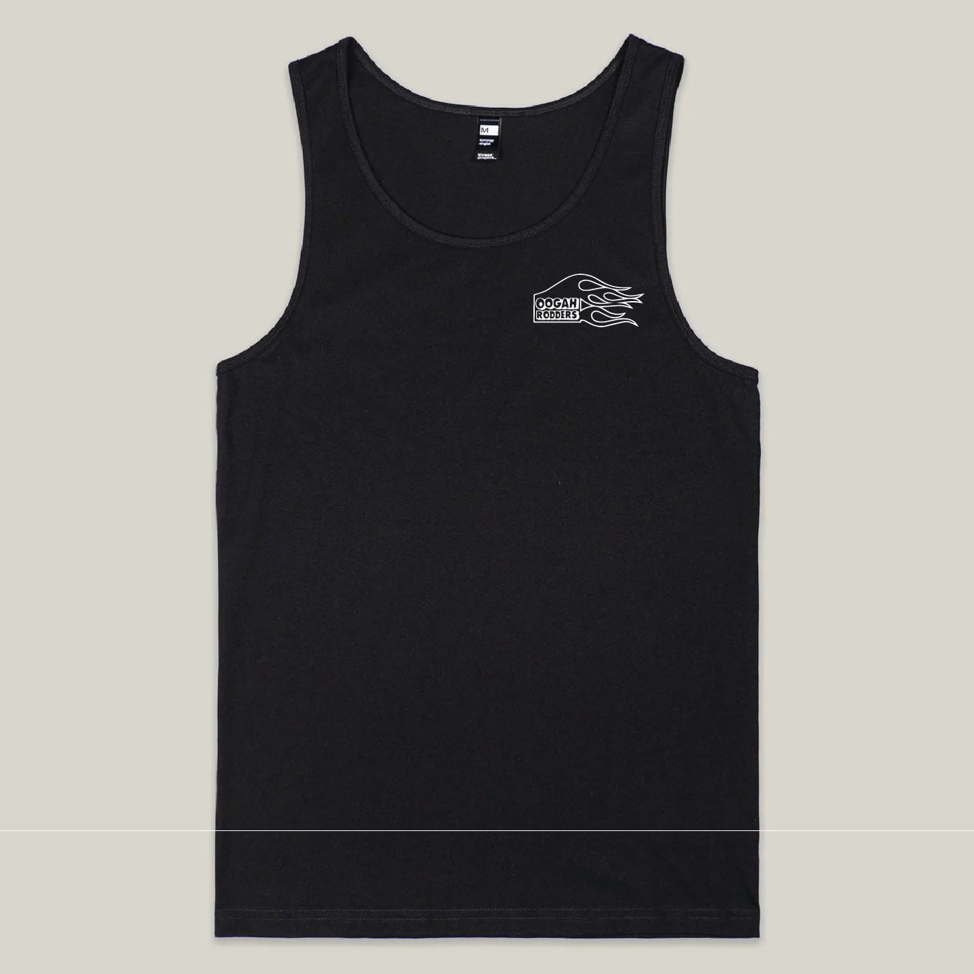 Oogah Rodders Black Singlet - White print