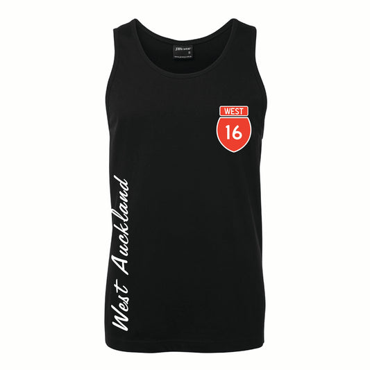 NSRA West Auckland Black Singlet