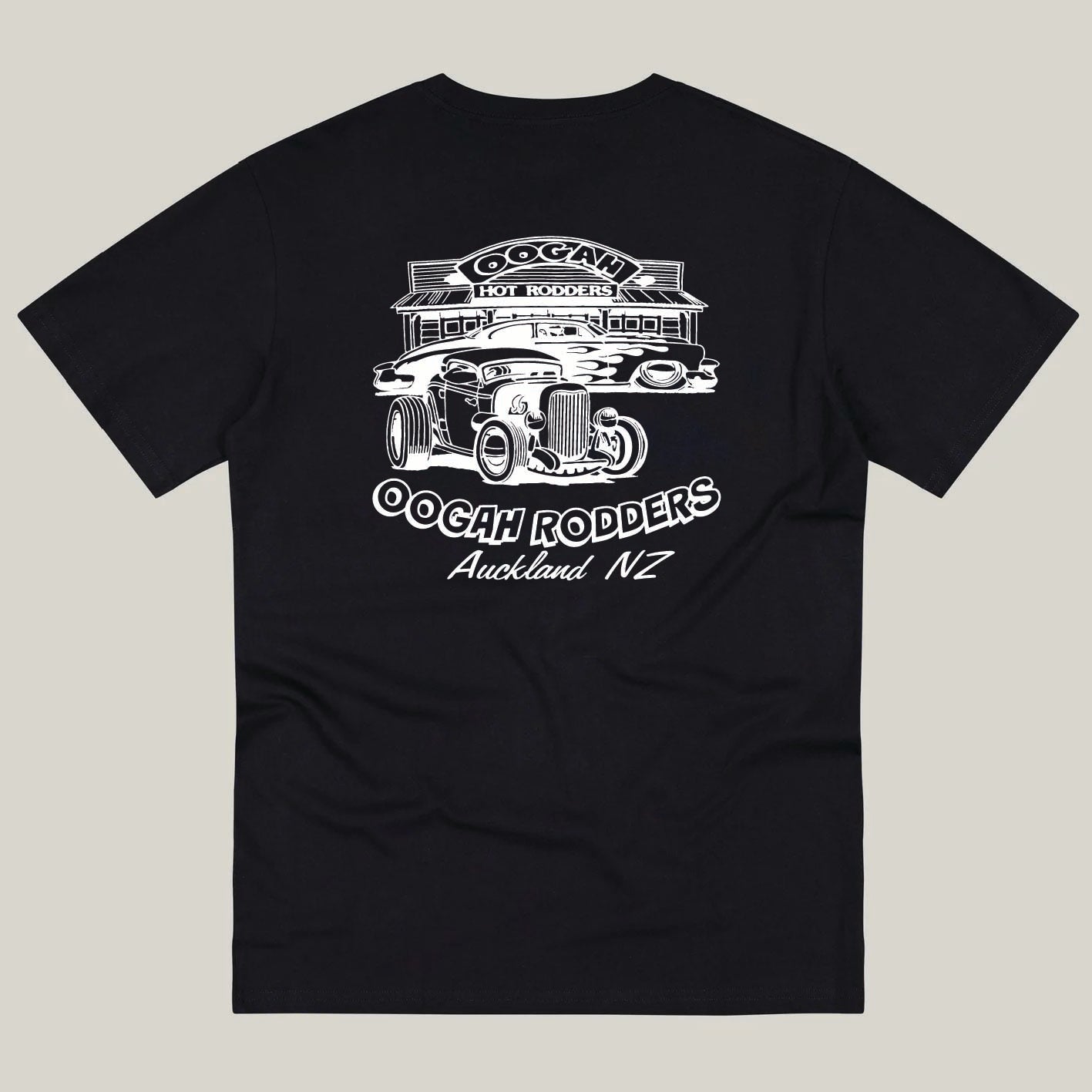 Oogah Rodders Black Tee - White Print