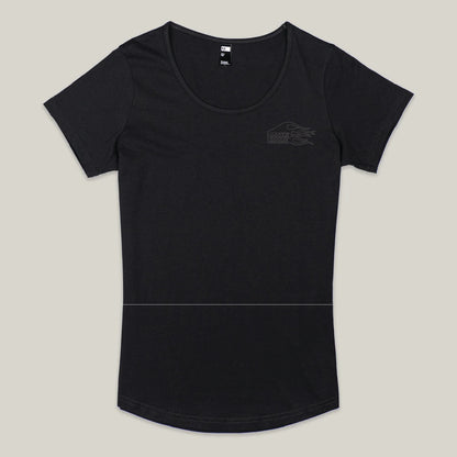 Oogah Rodders Womens Black Tee - Black print - OOGAH001