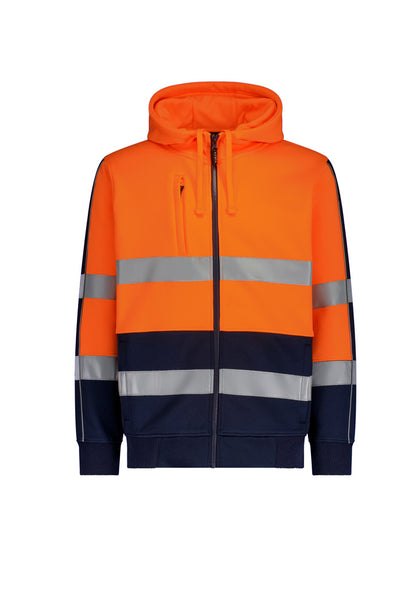 Unisex Hi Vis Full Zip Stretch Taped Hoodie - ZT486