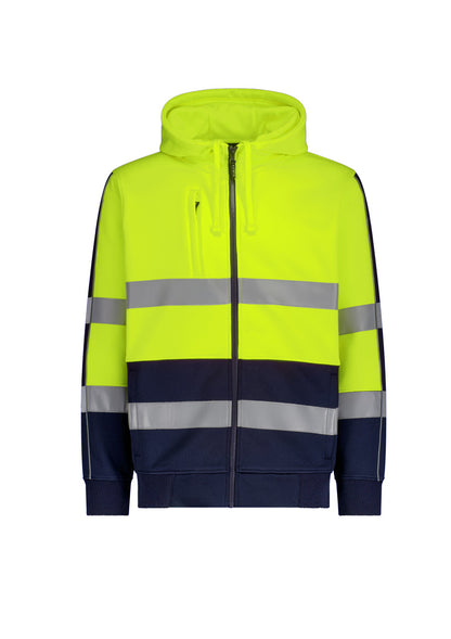 Unisex Hi Vis Full Zip Stretch Taped Hoodie - ZT486