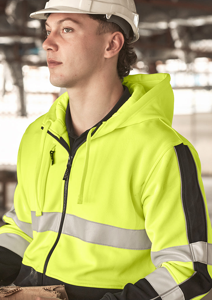Unisex Hi Vis Full Zip Stretch Taped Hoodie - ZT486