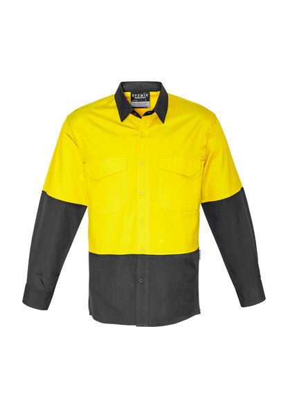 Mens Rugged Cooling Hi Vis Long Sleeve Shirt - ZW128