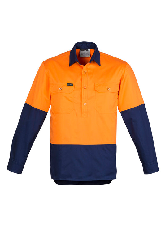 Mens Closed Front Long Sleeve Shirt - ZW560