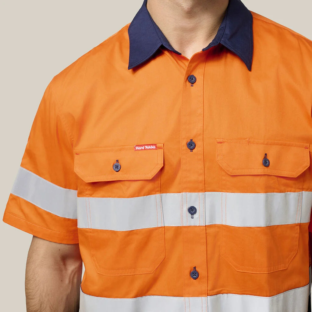 Koolgear Hi-Visibility Two Tone Ventilated Short Sleeve Shirt with Tape - Y07735